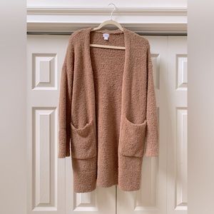 Stars Above fuzzy soft brown long cardigan
